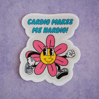 Cardio Makes Me Hardio Waterproof Vinyl Sticker