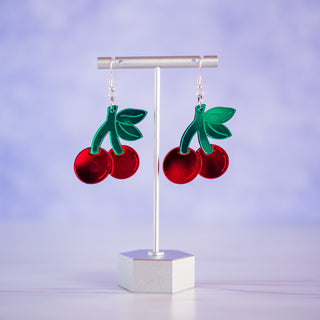 Cherry Layered Acrylic Dangles 2