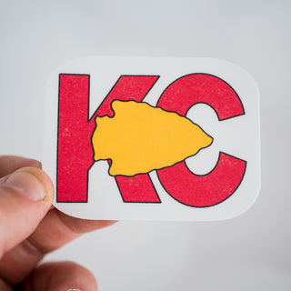 KC Arrowhead Hand Drawn Waterproof Vinyl Sticker
