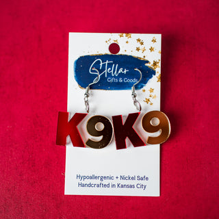 K9 Dangles - Red & Gold Mirror
