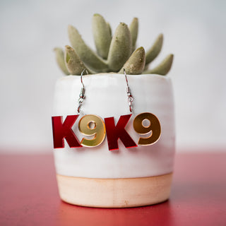 K9 Dangles - Red & Gold Mirror