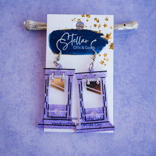 Purple Glitter Jelly Guillotine Dangles