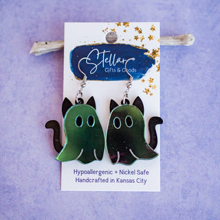 Black Cat Ghost Dangles