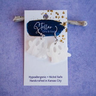 Teeny White Pearl Ghost Dangles