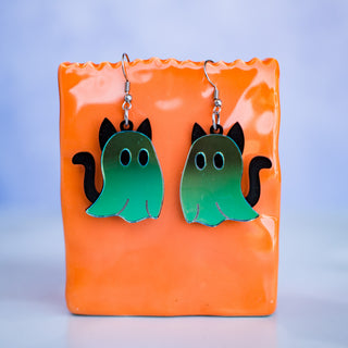 Black Cat Ghost Dangles