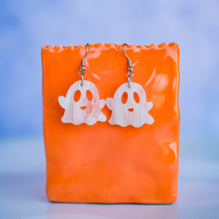 Teeny White Pearl Ghost Dangles