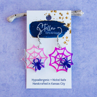 Spiderweb with Spider Dangles