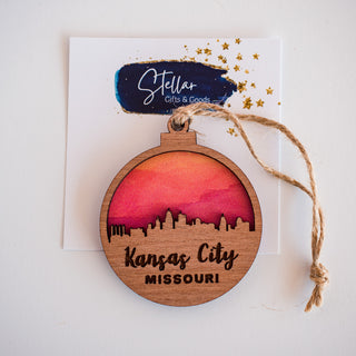 Kansas City Missouri Skyline Ornament - Sunset