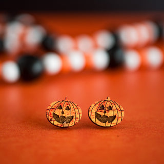 Distressed Jack O' Lantern Wood Studs