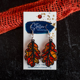 Fall Stained Glass Leaf Dangles