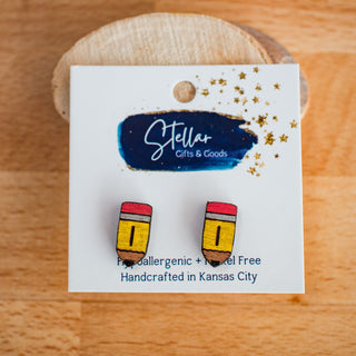 Hand Painted Pencil Studs