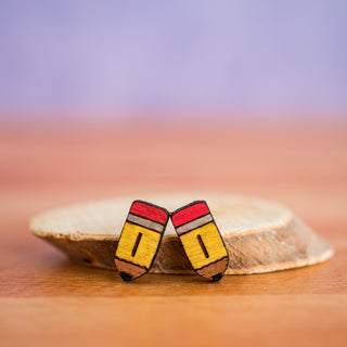 Hand Painted Pencil Studs 2