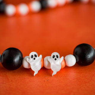 Hand Painted White Pearl Ghost Studs2