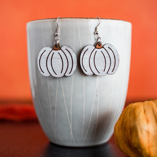 Hand Painted White Pumpkin Dangles 2