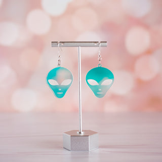 Holographic Alien Face Dangles