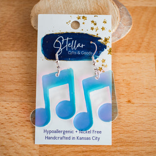 Holographic Music Note Dangles