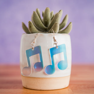 Holographic Music Note Dangles 2