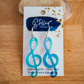 Holographic Treble Clef Dangles