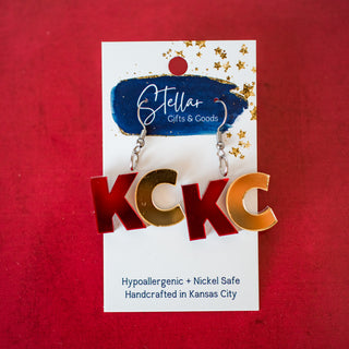 KC Dangles Red & Gold Mirror
