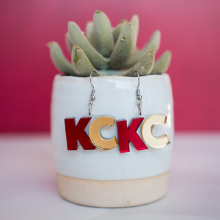 KC Dangles Red & Gold Mirror