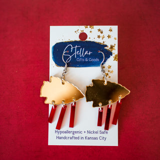 Shooting Arrowhead Dangles Red & Gold Mirror