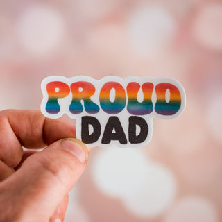Proud Pride Dad Waterproof Vinyl Sticker