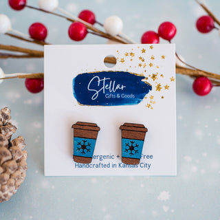 Hand Painted Winter Coffee Studs