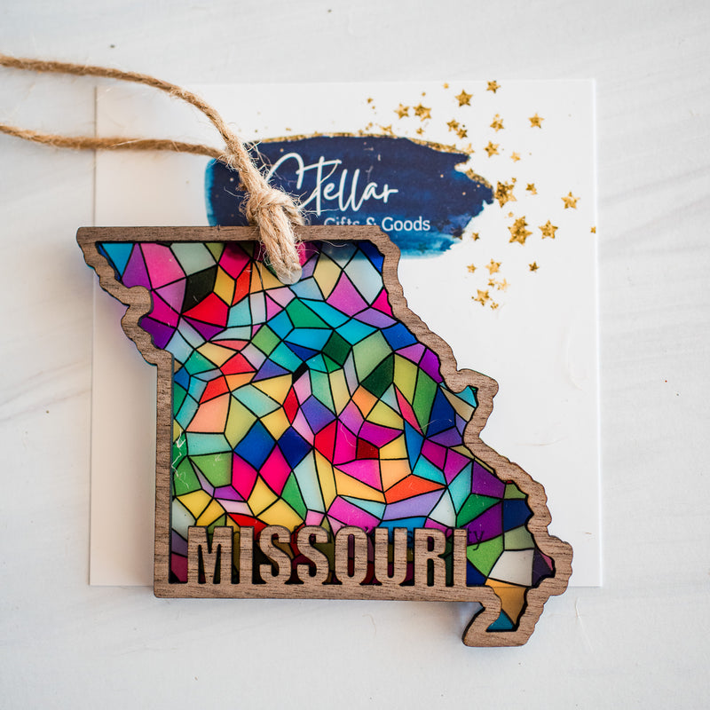 Stained Glass State Ornaments