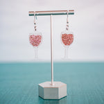 Rosé Wine Layered Dangle Earrings