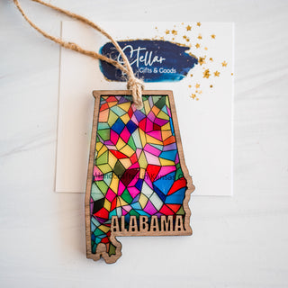 Stained Glass State Ornaments