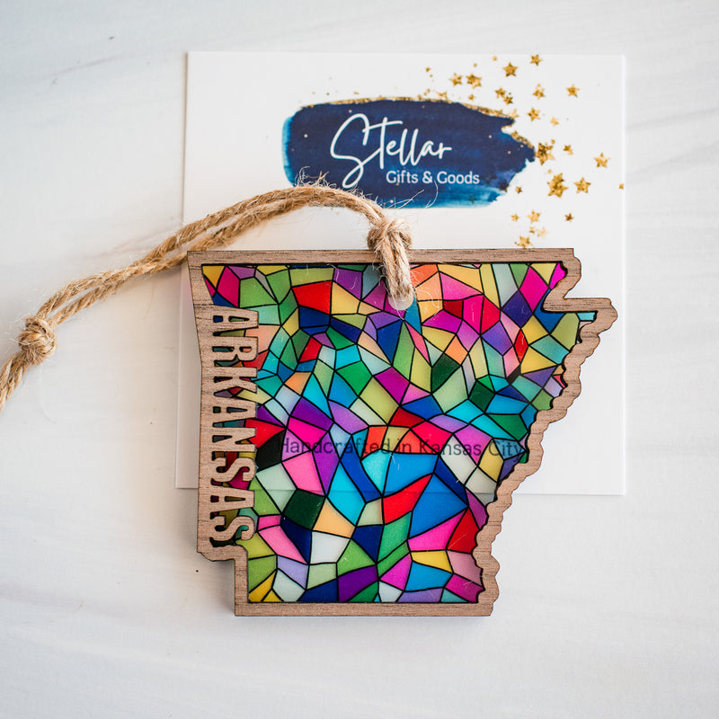 Stained Glass State Ornaments