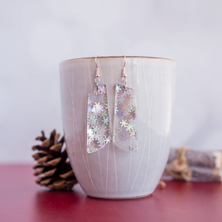 Holographic Snowflake Asymmetrical Bar Dangles