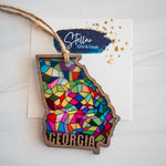 Stained Glass State Ornaments