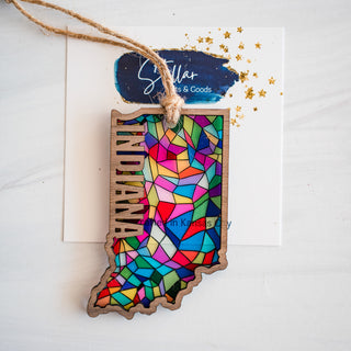 Stained Glass State Ornaments