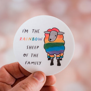 Rainbow Sheep of the Family Waterproof Vinyl Sticker