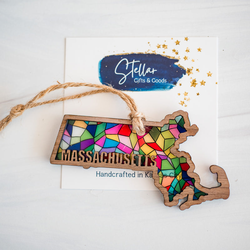 Stained Glass State Ornaments