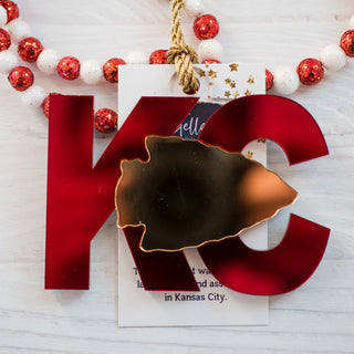 KC Arrowhead Mirror Layered Ornament