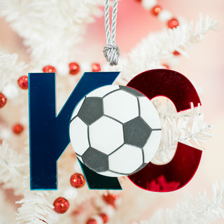 KC Soccer Mirror Layered Ornament