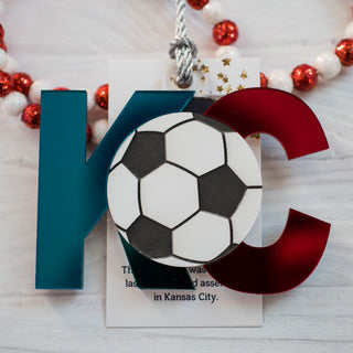 KC Soccer Mirror Layered Ornament