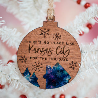No Place LIke Kansas City - Blue Galaxy Snowflakes