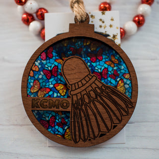 Shuttlecock Ornament - Stained Glass Butterflies