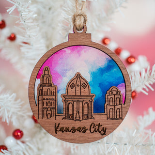 Plaza Skyline Ornament - Cotton Candy Skies