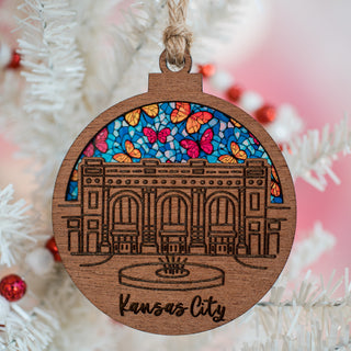 Union Station Ornament - Stained Glass Butterflies