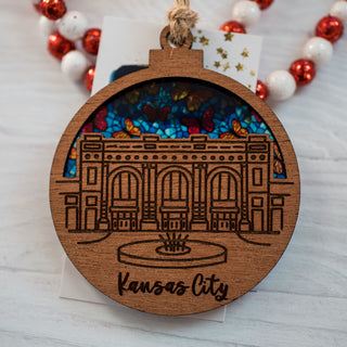 Union Station Ornament - Stained Glass Butterflies