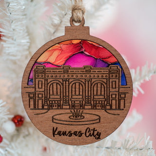 Union Station Ornament - Striated Sunset