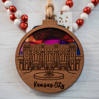Union Station Ornament - Striated Sunset