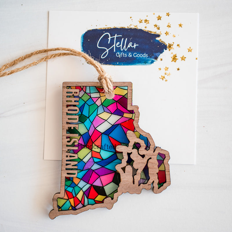 Stained Glass State Ornaments