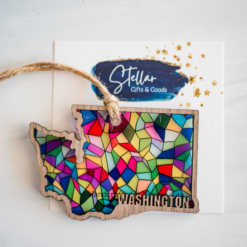 Stained Glass State Ornaments