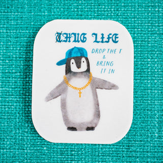 Hug Life Penguin Waterproof Vinyl Sticker