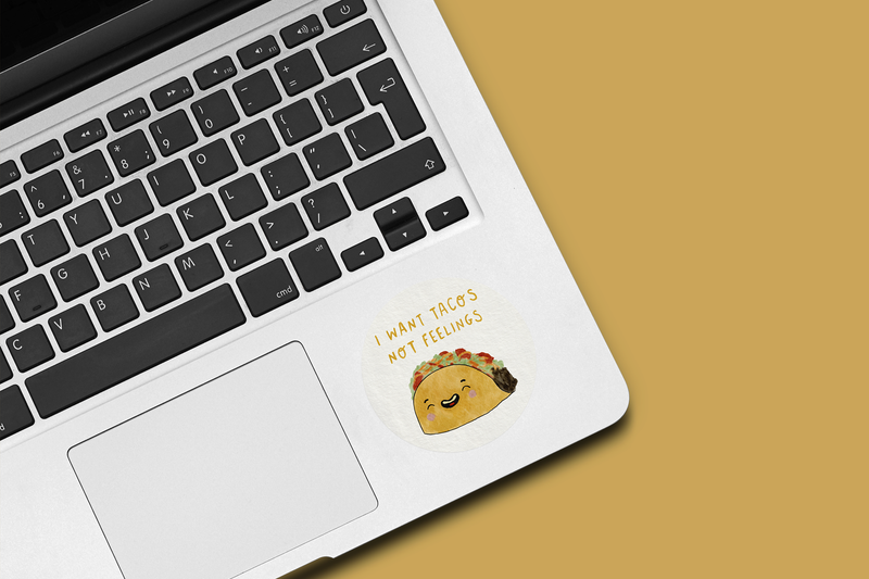 Tacos Not Feelings Waterproof Vinyl Sticker
